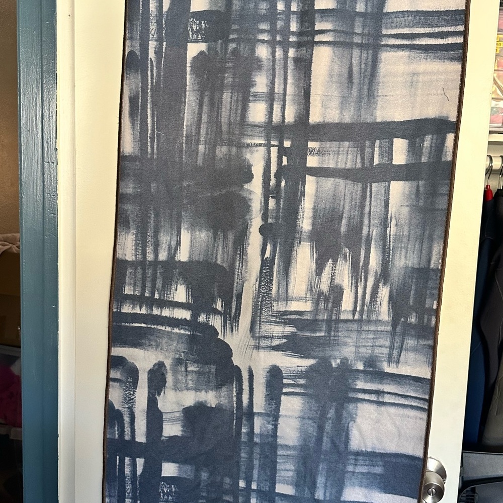 Abstract Blue and White Manduka yoga towel